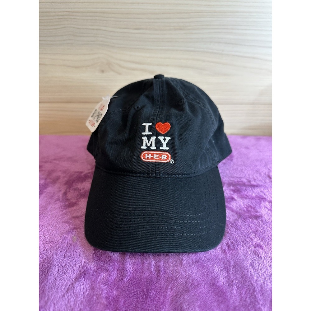 I Love My HEB Hat Cap Adjustable Strapback Embroidered Grocery Store  RARE
